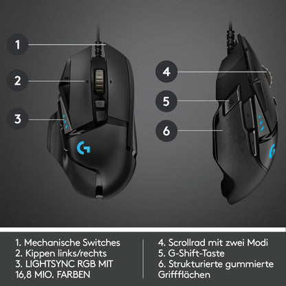 👉 Gaming-Maus mit 25K DPI optischem Sensor – RGB-Beleuchtung, Gewichtstuning, 11 programmierbare Tasten, anpassbare Profile, PC/Mac, Schwarz